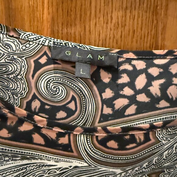 Glam Print Blouse, SZ L - Picture 4 of 4